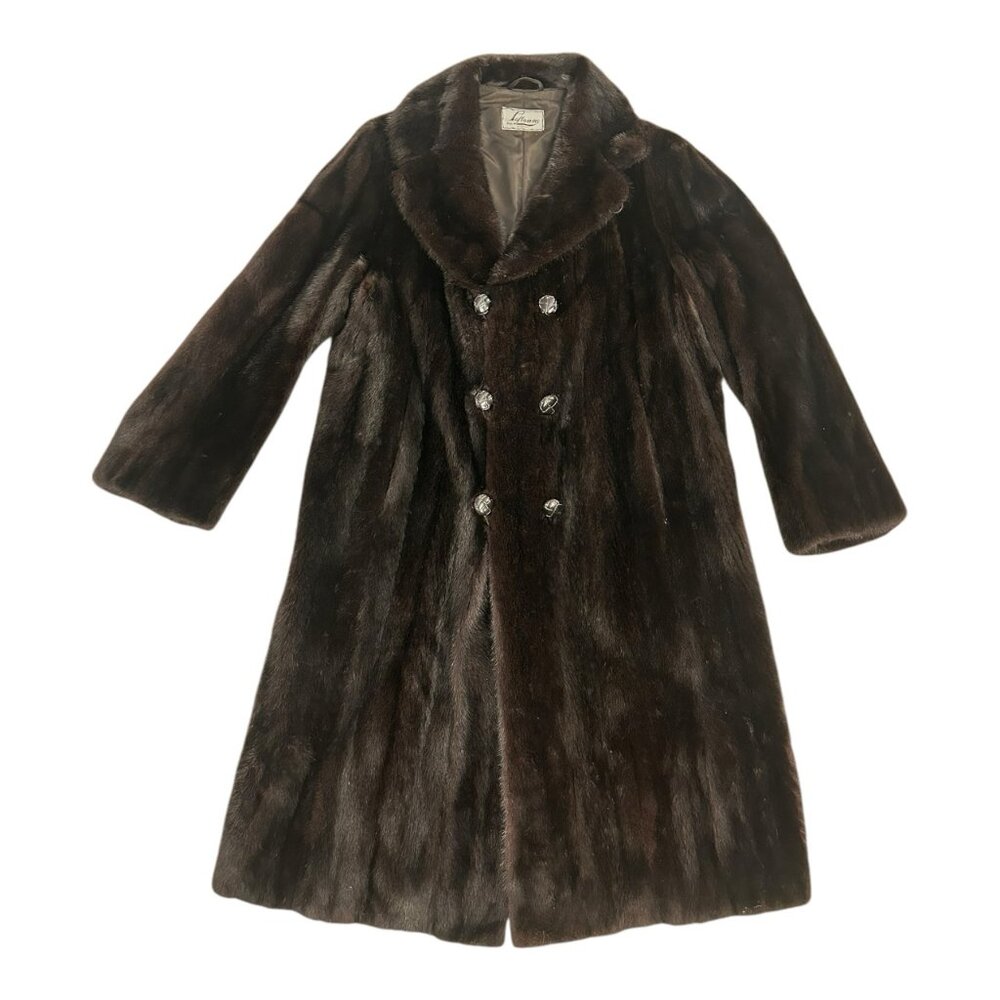 Vintage Black Mink Fur Coat
